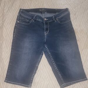 Dark Wash Women's Denim Bermuda Shorts - Blue